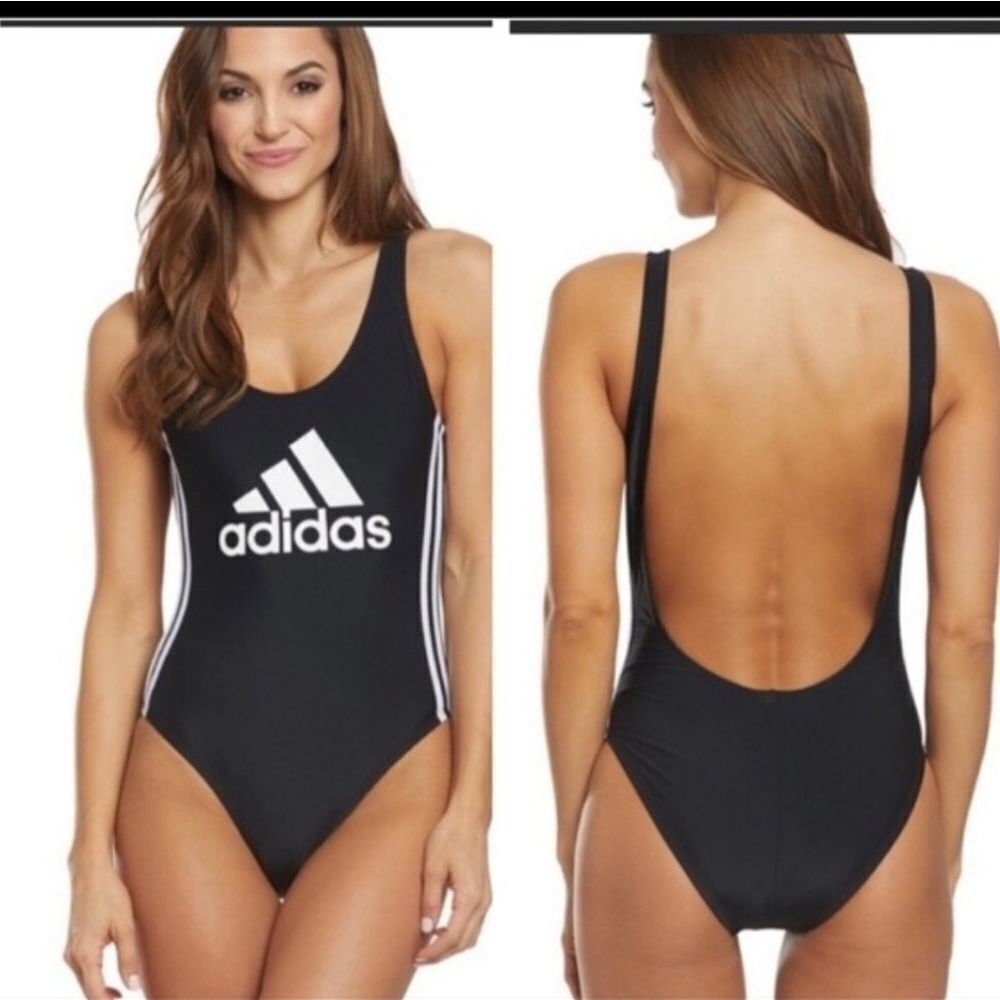 Adidas Scoop Neck Sz Large Women's One-Piece Swimsuit